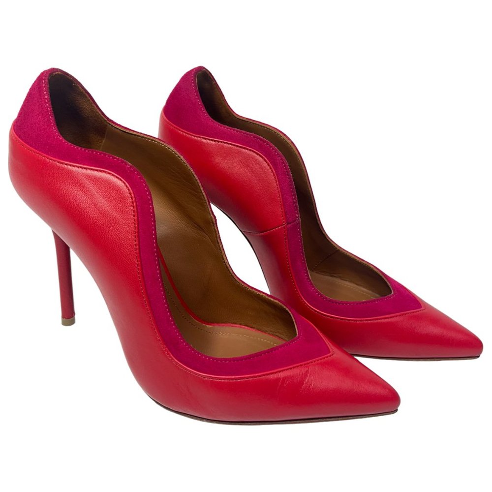 Malone Souliers Penelope Scalloped Red Cherry Pumps Womens Size 5.5